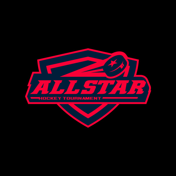 All Star Hockey Tournament logo template Thumbnail