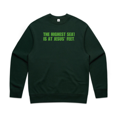 THE HIGHEST SEAT MEN'S CREW | GREEN PRINT Thumbnail