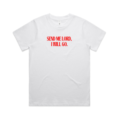 I WILL GO WOMEN'S TEE | RED PRINT Thumbnail