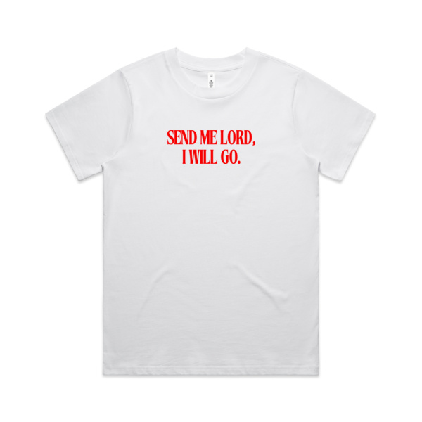 I WILL GO WOMEN'S TEE | RED PRINT Thumbnail
