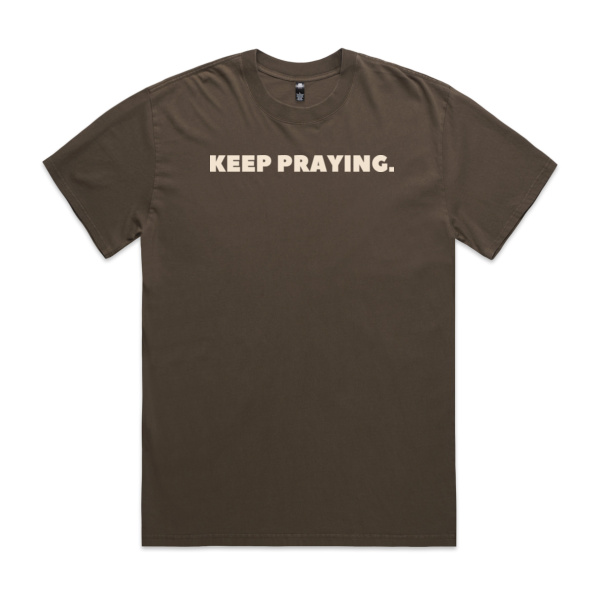 KEEP PRAYING MEN'S FADED TEE (HEAVY) Thumbnail