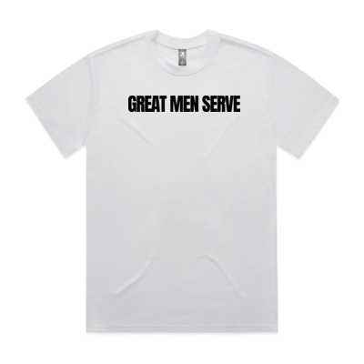 GREAT MEN SERVE TEE (HEAVY) | BLACK PRINT Thumbnail