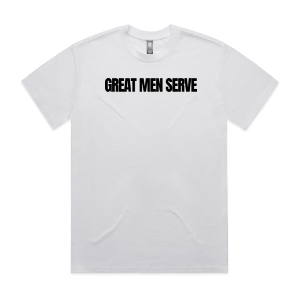 GREAT MEN SERVE TEE (HEAVY) | BLACK PRINT Thumbnail