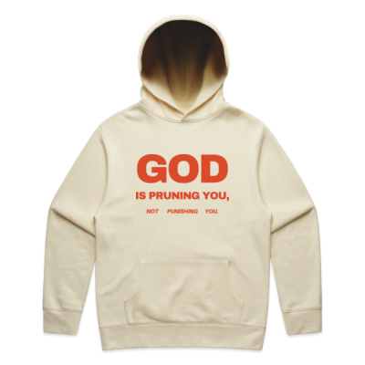 GOD IS PRUNING YOU MEN'S HOOD | ORANGE PRINT Thumbnail