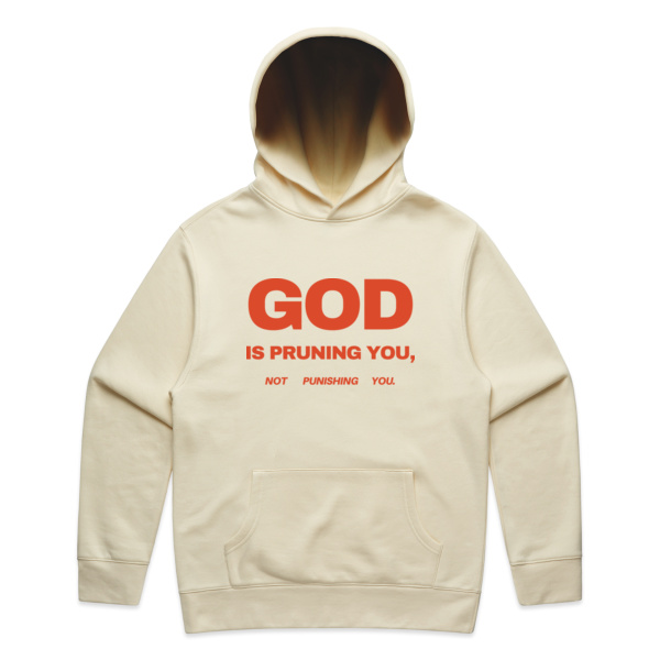 GOD IS PRUNING YOU MEN'S HOOD | ORANGE PRINT Thumbnail