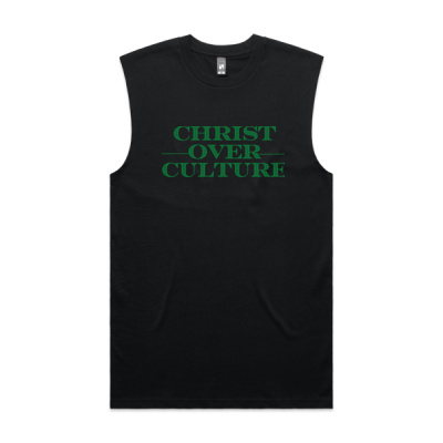 CHRIST OVER CULTURE MEN'S TANK | GREEN PRINT Thumbnail