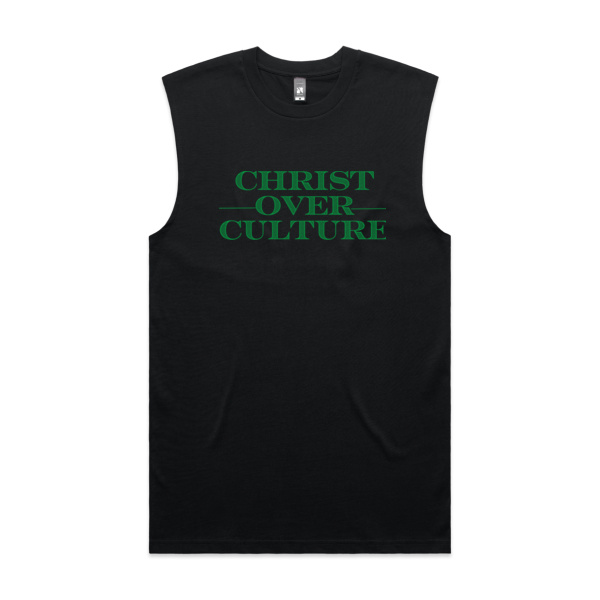 CHRIST OVER CULTURE MEN'S TANK | GREEN PRINT Thumbnail