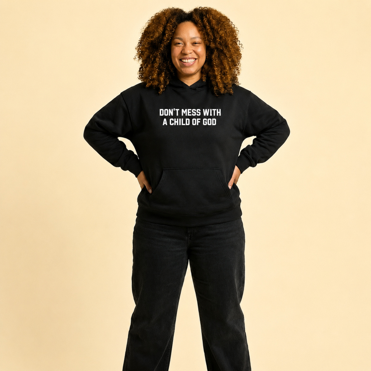 CHILD OF GOD WOMEN'S HOOD | WHITE PRINT Thumbnail