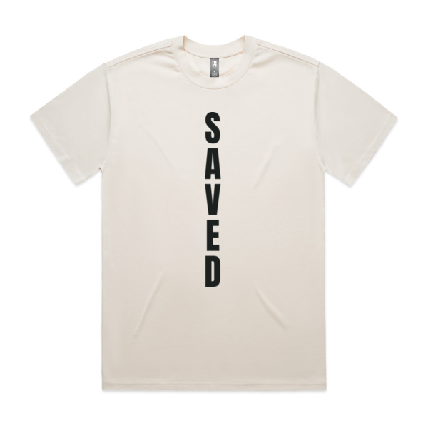 SAVED MEN'S TEE (HEAVY) | BLACK PRINT Thumbnail