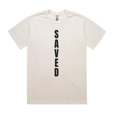 SAVED MEN'S TEE (HEAVY) | BLACK PRINT Thumbnail