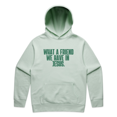 WHAT A FRIEND MEN'S HOOD | GREEN PRINT Thumbnail