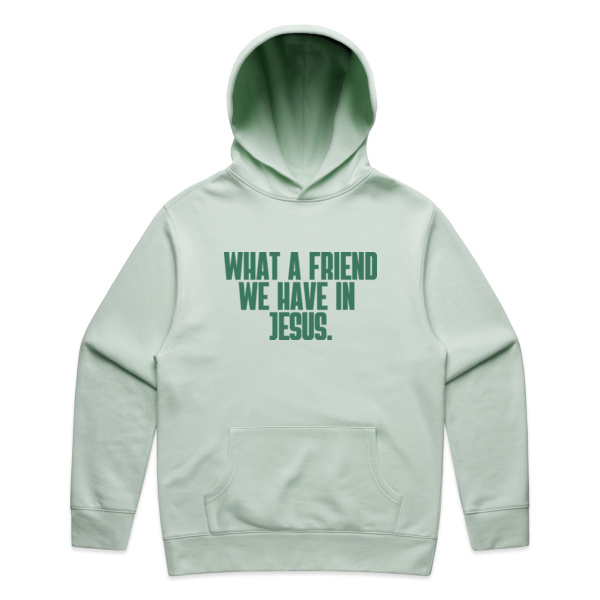 WHAT A FRIEND MEN'S HOOD | GREEN PRINT Thumbnail