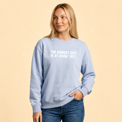 THE HIGHEST SEAT WOMEN'S CREW | WHITE PRINT Thumbnail