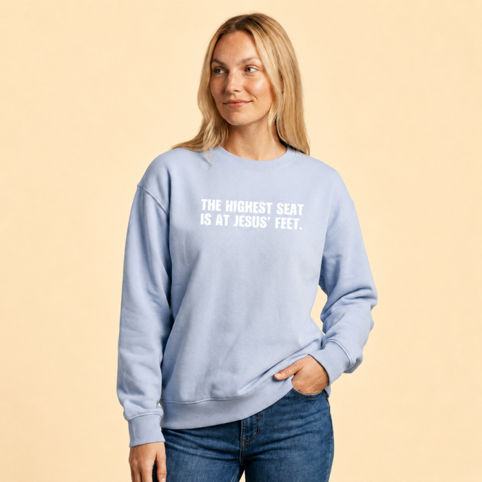 THE HIGHEST SEAT WOMEN'S CREW | WHITE PRINT Thumbnail