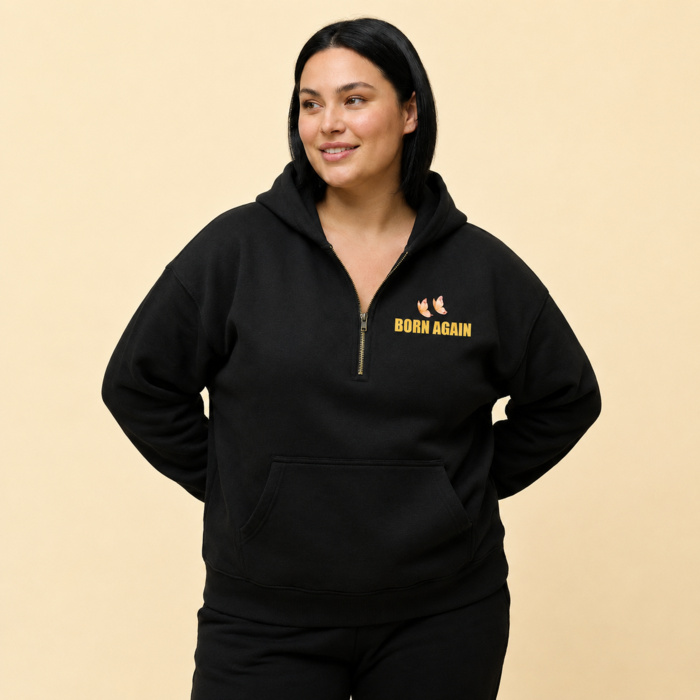 WOMEN'S HALF ZIP BORN AGAIN HOODIE Thumbnail