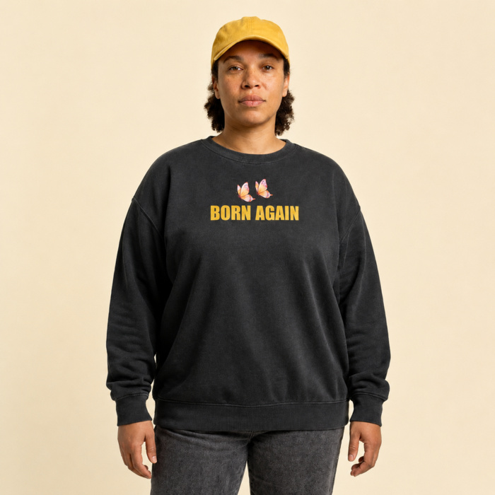 WOMEN'S BORN AGAIN FADED CREWNECK Thumbnail