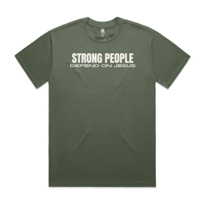 MEN'S STRONG PEOPLE HEAVY TEE | WHITE PRINT Thumbnail