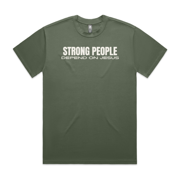 MEN'S STRONG PEOPLE HEAVY TEE | WHITE PRINT Thumbnail