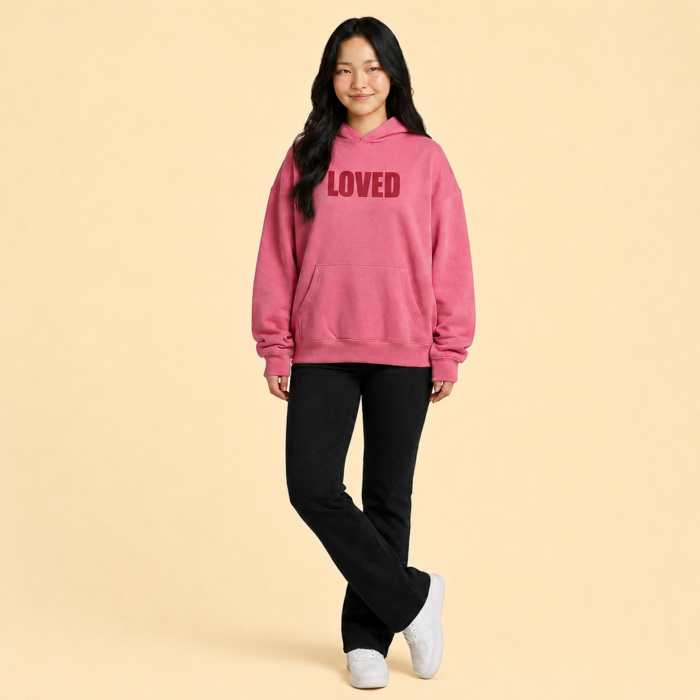 WOMEN'S LOVED HOOD | PINK PRINT Thumbnail