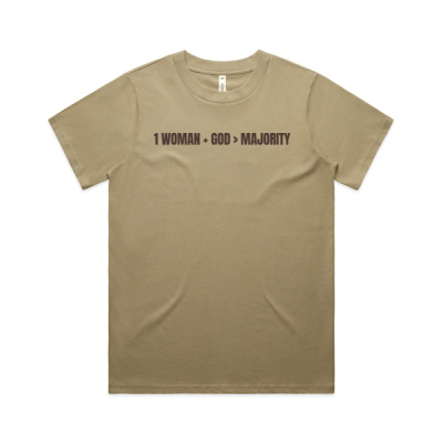 ONE WOMAN WITH GOD TEE | BROWN PRINT Thumbnail