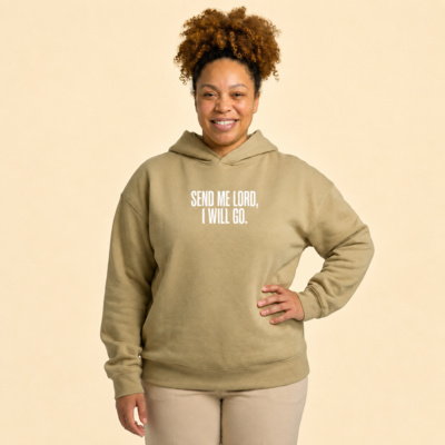 WOMEN'S I WILL GO HOODIE | WHITE PRINT Thumbnail