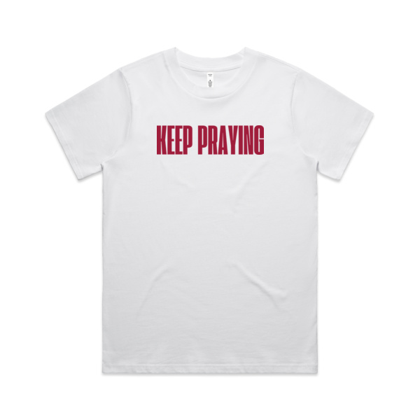 WOMEN'S KEEP PRAYING TEE | PINK PRINT Thumbnail