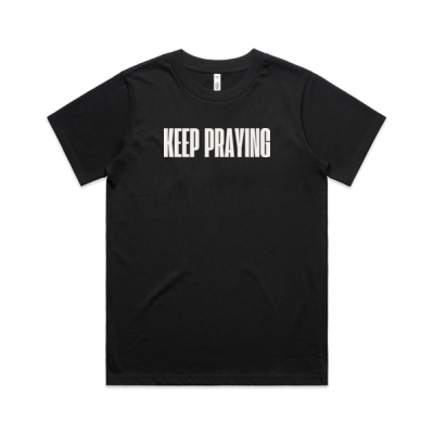 WOMEN'S KEEP PRAYING TEE | WHITE PRINT Thumbnail