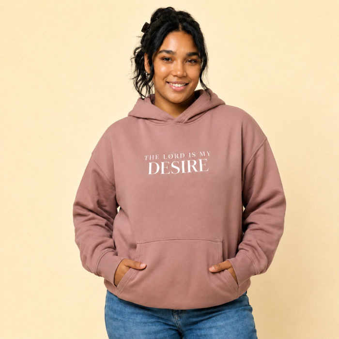 WOMEN'S MY DESIRE HOODIE | WHITE PRINT Thumbnail