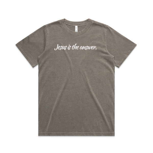 JESUS IS THE ANSWER (HEAVY) FADED WOMEN'S TEE Thumbnail